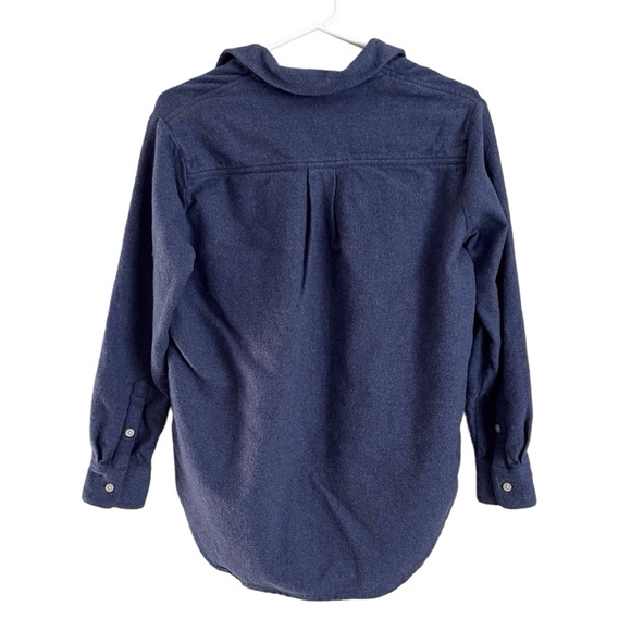 Madewell Button Down Flannel Side Button Oversized Ex-Boyfriend Shirt Blue XXS - Picture 5 of 10